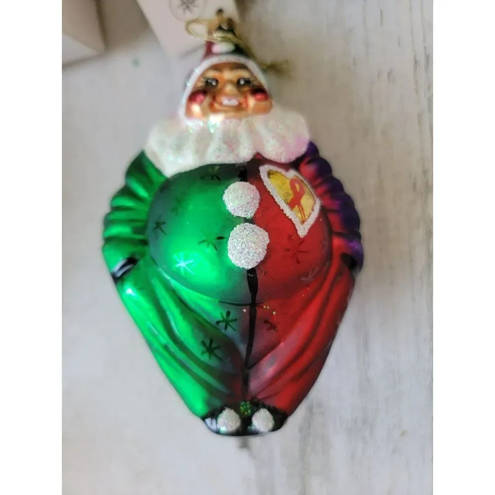 Radko‎ 1997 a caring clown blown glass ornament AIDS awareness